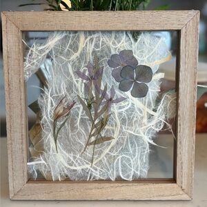 Double-Glass Botanical Frame – Pressed Florals on Mulberry Paper